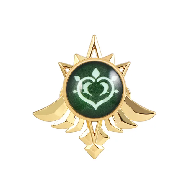 Game Genshin Impact Eyes Of God Mondstadt Pins Brooches Luminous 7 Element Kawaii Cosplay Badges 003