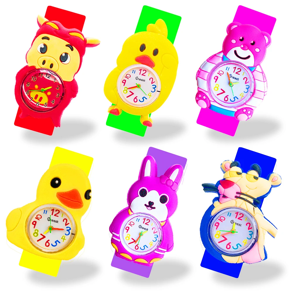 

Часы Детские кварцевые с изображением курицы/утки/Свиньи/кролика/медведя