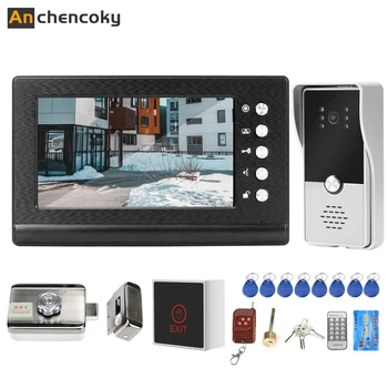 

Anchencoky Wired Video Door Phone With Lock Door Intercom Systems Support Wireless Remote Control Unlock for Home Phone Intercom