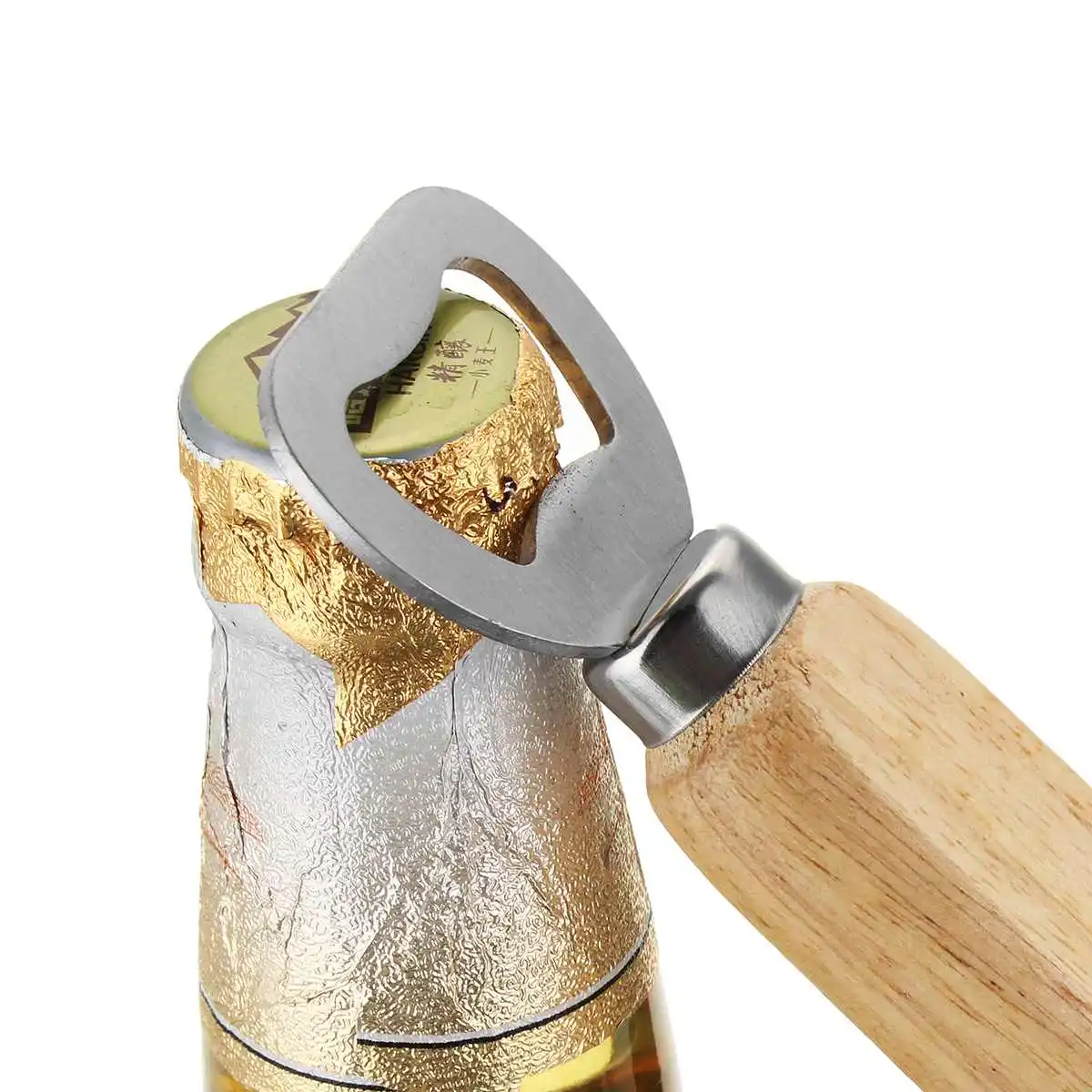 Деревянная ручка открывалка для бутылок мягкая ручка инструмент для открывания пива переносной мини для дома вечерние и свадебные аксессуары