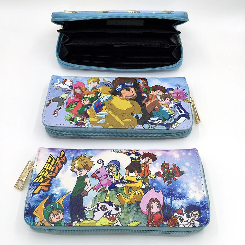 

Japanese Anime Digital Monster Digimon Adventure Cosplay Long Zipper Wallet Card Holder Clutch Coin Purse