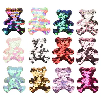 

36PCS Embroidered sequins Bear Design Cute Girls Hair Accessories Boutique Head wrap Kids Flower Accessories for Hair bows
