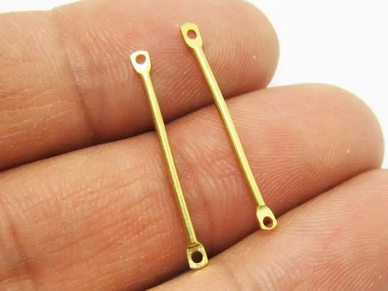 

100pcs Brass charms 25x1.2mm Raw brass stick connector Necklace Bar findings R752