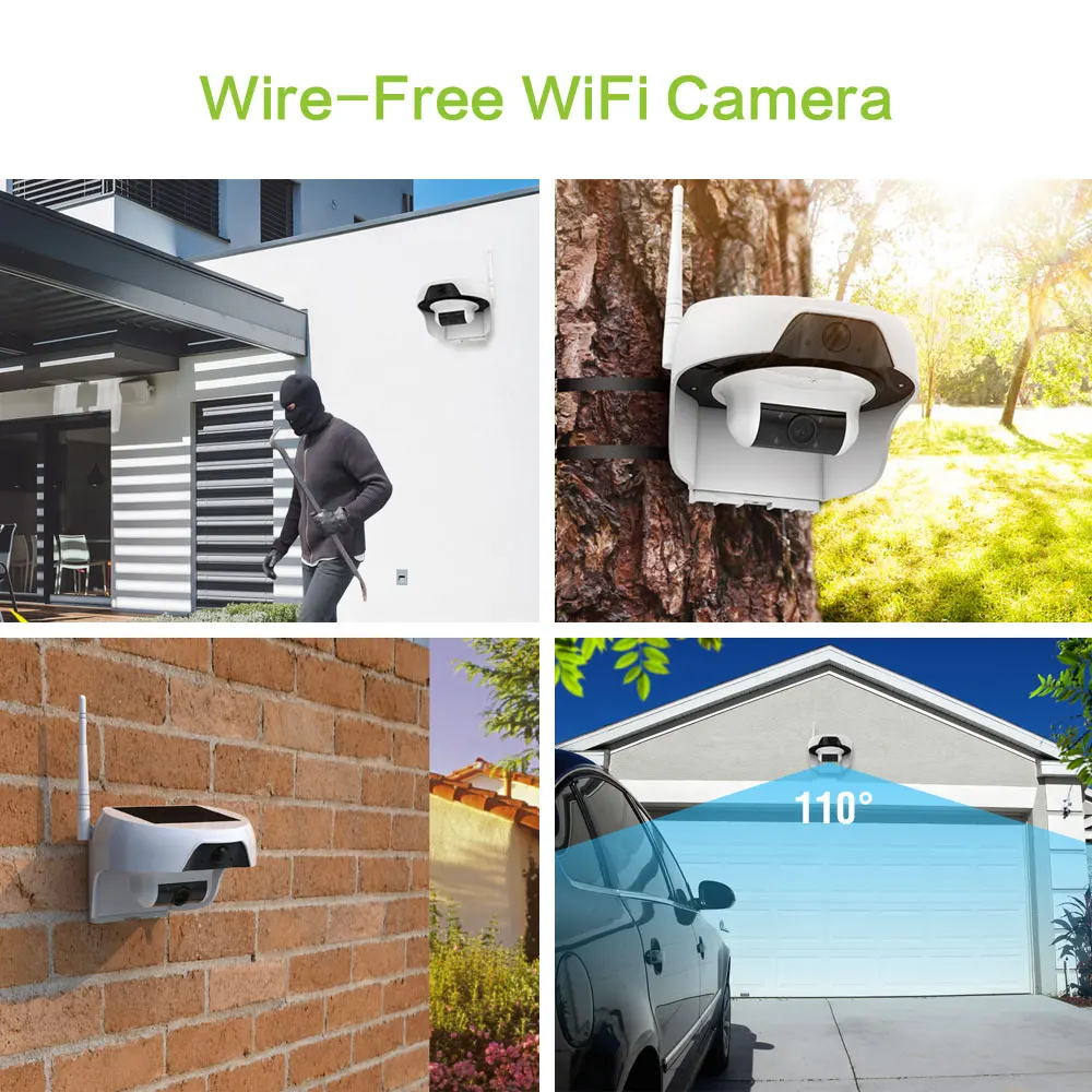 Перезаряжаемая беспроводная Wi Fi камера Freecam HD на солнечной батарее с датчиком