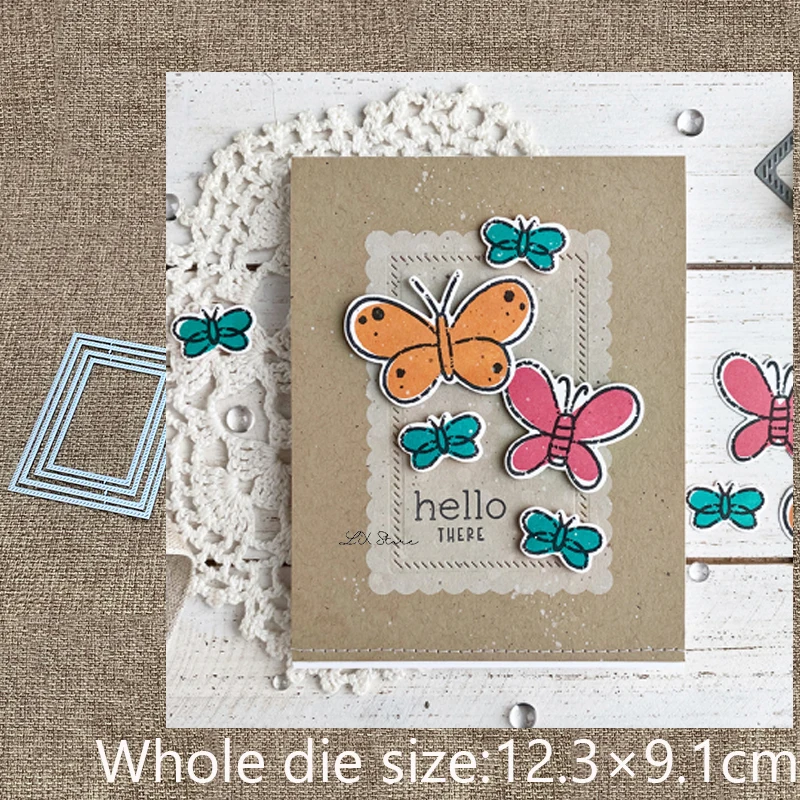 

New Design Craft Metal stencil mold Cutting Dies DIAGONAL STITCH RECTANGLE scrapbook die cuts Album Paper Card Craft Embossing