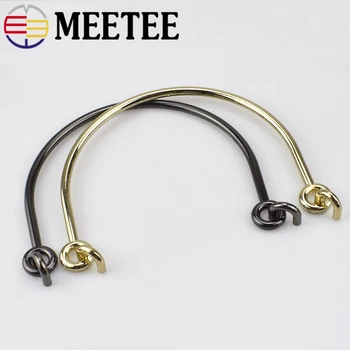 

Meetee 2pcs ID10.5/13cm High-end Bag Metal Clasp Handle Pure Frame Handles Buckles DIY Manual Crafts Hardware Accessories F1-61