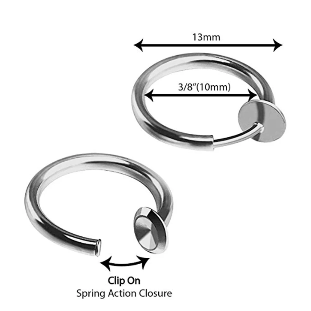 1 шт. хирургическое стальное поддельное пружинное пенсне застежка-кольцо для губ Helix кольцо для уха HoopBody пирсинг ювелирные изделия для тела 14 г