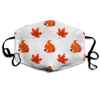 

NiYoung Women Men Teens Washable Reusable Face Masks with Elastic Ear Loop, Anti Dust Pollution Face Mask (Autumn Squirrels