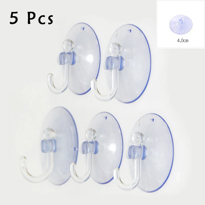 5 uds claro copa de succión ganchos con ventosa de ropa de abrigo de la pared de la puerta ventana gancho de colgar Metal para cocina cuarto de baño azulejo de vidrio