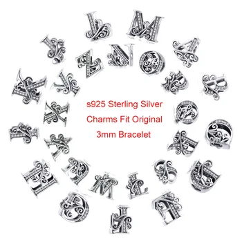 

CodeMonkey 100% 925 Sterling Silver Letter 26 Alphabet Beads Charms Fit Charm Bracelets & Bangles DIY Accessories Jewelry C030-O