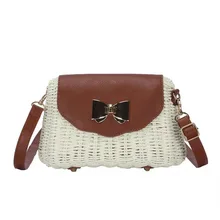 

New western style woven beach handbags 2021 fashion butterfly lock one-shoulder messenger bag