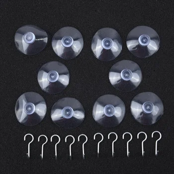 

10pcs Window Clear Suction Cup Sucker Hooks Clothes Coat Metal Hanging Hook