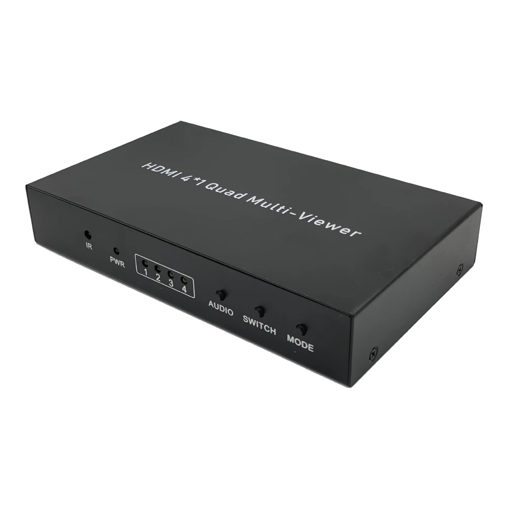 Y&H Quad Multi-Viewer 4 Channel HDMI Screen Switch 1080P 60fps Input with 4 Viewing Modes Seamless Switch and IR Remote