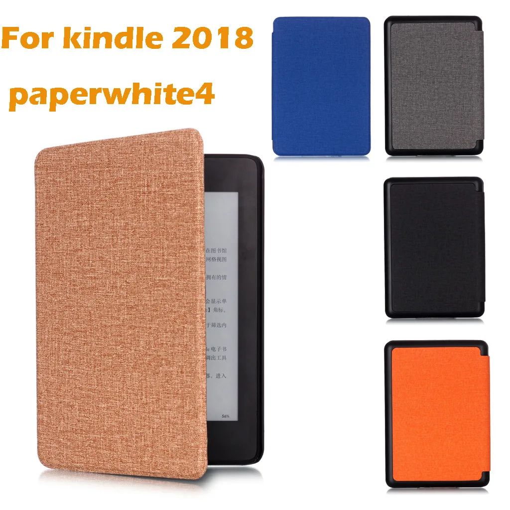 

1x New Flat case shell skin Fabric Case For Kindle Paperwhite4 2018 Thinnest Lightest Smart Cover Auto Wake Magnetic Tablet Case