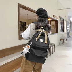 2021 New Korean Ladies Backpack Large-Capacity Fashionable Nylon Handbag Teen Schoolgirl Schoolbag Laptop Bag Female Mochilas