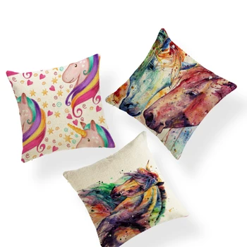 

Glamour Personalized Pillow Unicorn Butterfly Spot Cartoon Pillowcase Bedroom Decoration Sofa Polyester Linen Throw Pillowcase