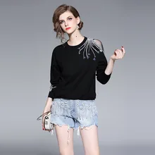 2020 Spring&Autumn Hoodie Women Dress Voile Joint Diamond O Neck Black Light Fleecy Oversize Sweat shirt Free Shipping 2020 Spring&Autumn Hoodie Women Dress Voile Joint Diamond O Neck Black Light Fleecy Oversize Sweat shirt Free Shipping