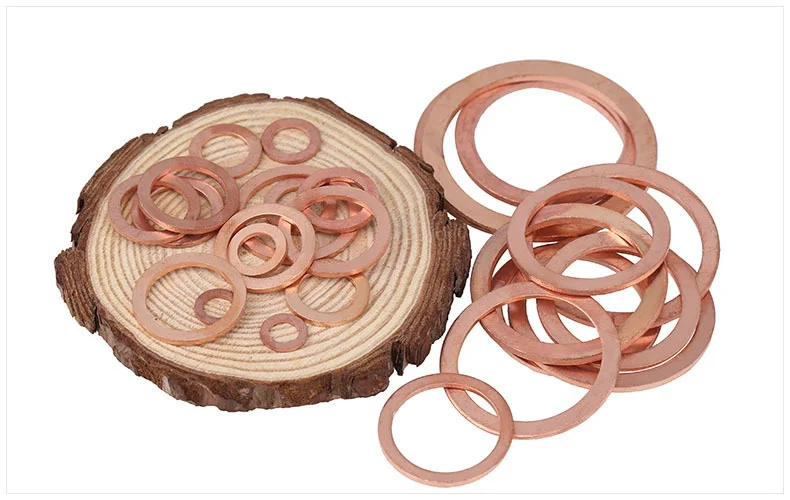 10-50pcs M5 M6 M8 M10 M12 M14 M16 M18 M20 M22 Solid Copper Washer Shim Flat Ring Gasket Rings Seal Plain Spacer Washers Fastener