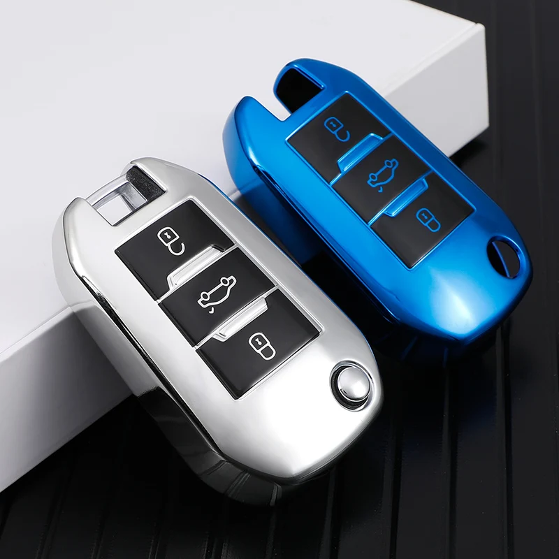 For Citroen C4 C4L CACTUS C3 C6 C8 For Peugeot 2008 3008 4008 307 208 308 408 508 Car Key Cover Case Bag Shell Accessories key case,key case cover,car key shell