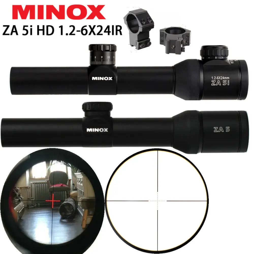 Компактный охотничий прицел MINOX ZA 5i HD 1 2 6X24 оптический со стеклянной подсветкой и