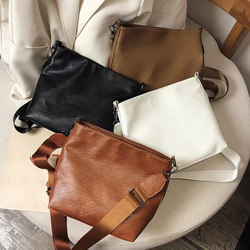 

New Fashion Ladies Crossbody Bags For Women Solid Zipper Soft Pu Lether Bags Ladies Messenger Shoulder Bags Women Handbags