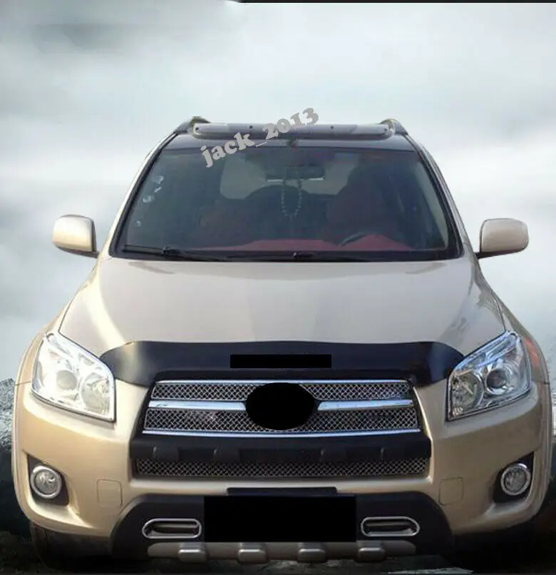 Car modification Car accessories Black Front Bonnet Guard Bug Shield Molding Trim Cover for Toyota RAV4 2009-2012