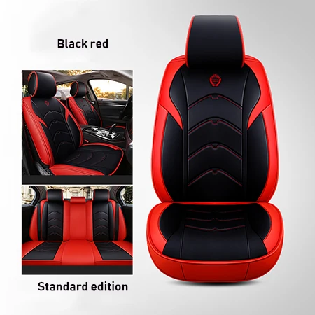 Мультяшный кожаный чехол для сиденья автомобиля toyota corolla Camry Yaris auris rav4 wish land cruiser fortuner prius crown все модели - Название цвета: Red standard