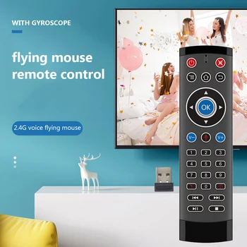 

Air Mouse Gyro 2.4G Wireless Voice Control 29 Keys Remote Control T1 Pro Mini for Household Television Seeing Decoration