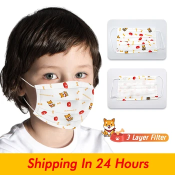 

Child Kids mask 100Pcs Boy Mask 3-Ply girls face mask Nonwoven Disposable children mask Children Face Mask