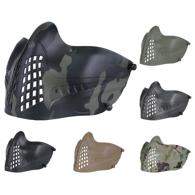 

Airsoft Tactical Protective Half Face Camouflage Masks For Airsoft Hunting Shooting Military CS War Game Party Movie Props Mask