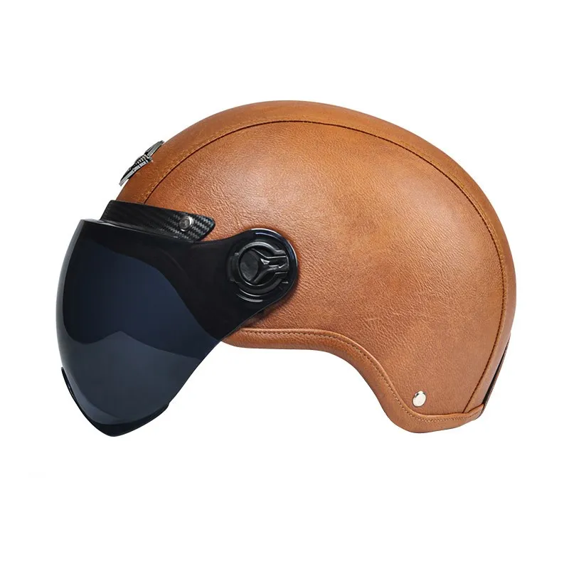 Casque Moto Vintage And Safety Scooter Bicycle Engine Casco Vintage Electric Motorbike Retro Safety Helmet Windshield Motorcycle