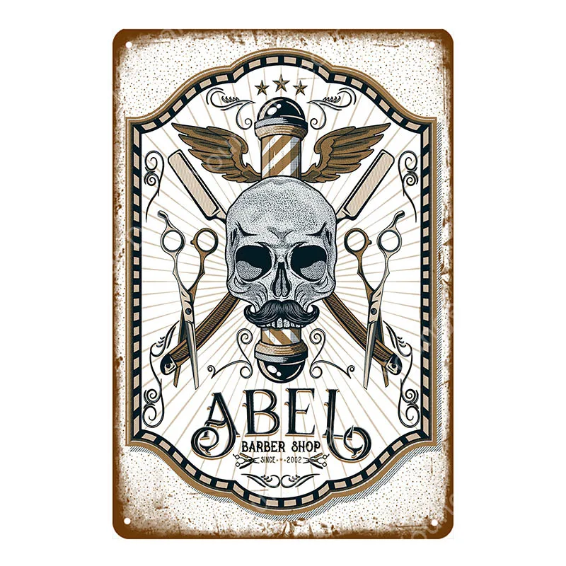 Barber Shop Metal Signs Haircuts And Shaves Advertising Decorative Board Home Wall Decor Hairdresser Gift Vintage Poster YI-165 - Цвет: YD7803BI