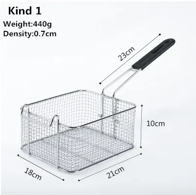 30 видов фритюрница из нержавеющей стали экран картофель фри рамка квадратный фильтр сетка зашифровать фильтры для дуршлага в форме жарки сетчатая корзина с делениями - Цвет: Kind 1