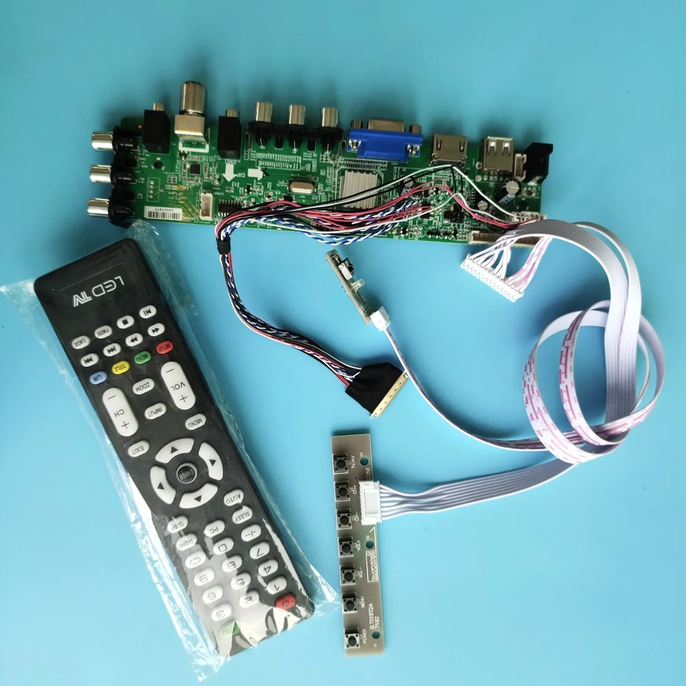 

Kit For N133BGE-L41/N133BGE-L31 LED USB VGA TV Signal 1366X768 DVB-T DVB-T2 40pin HDMI AV controller board digital 13.3" remote