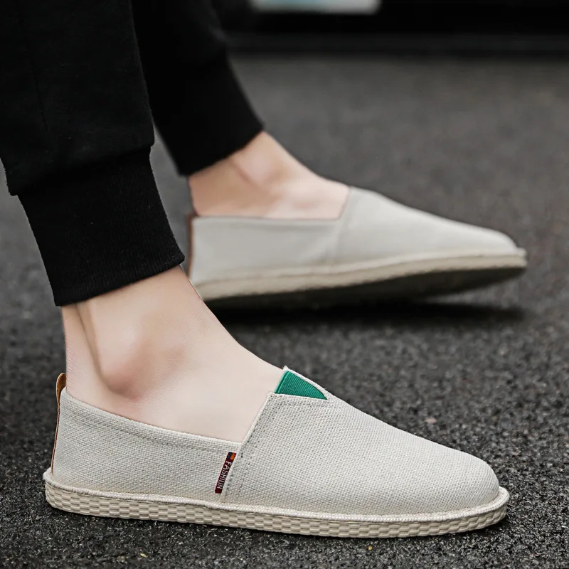 

2019 New Style MEN'S SHOES Korean-style Trend Lazy Moccosins Men Summer Casual Canvas Shoes Foot Covering Breathable Cloth Shoes