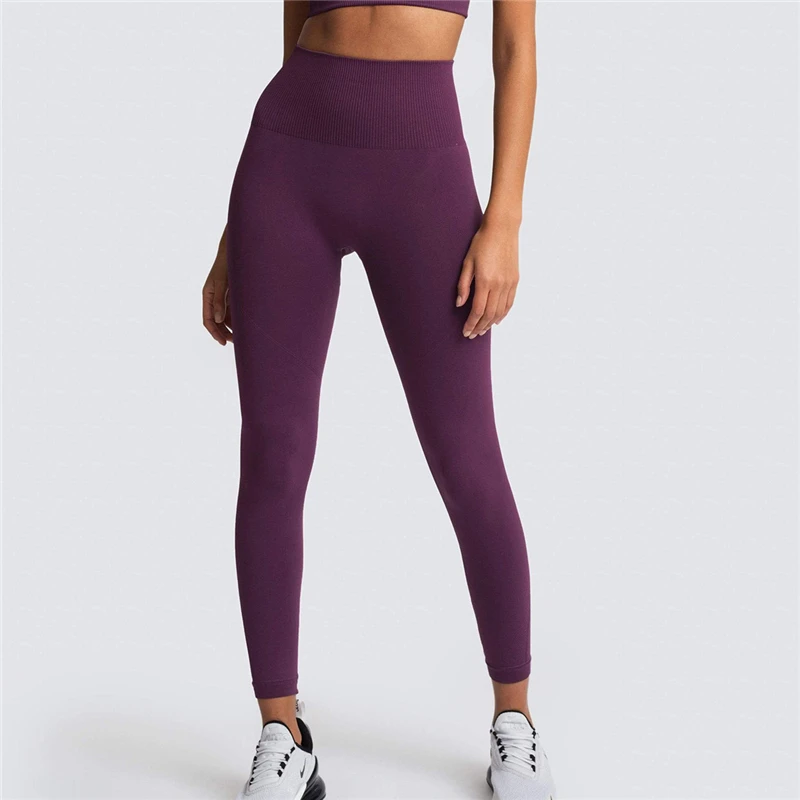 Legging de Cintura Controle da Barriga sem Costura Calças de Treino Levantamento de Quadril Alta Fitness Energia Ginásio Corrida Activewear 4 ?? (2)