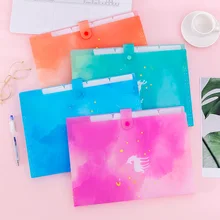 Многослойный держатель для файлов в виде единорога А4, милая ПВХ Сумка для документов, канцелярская сумка, папка для купюр, органайзер, школьные принадлежности