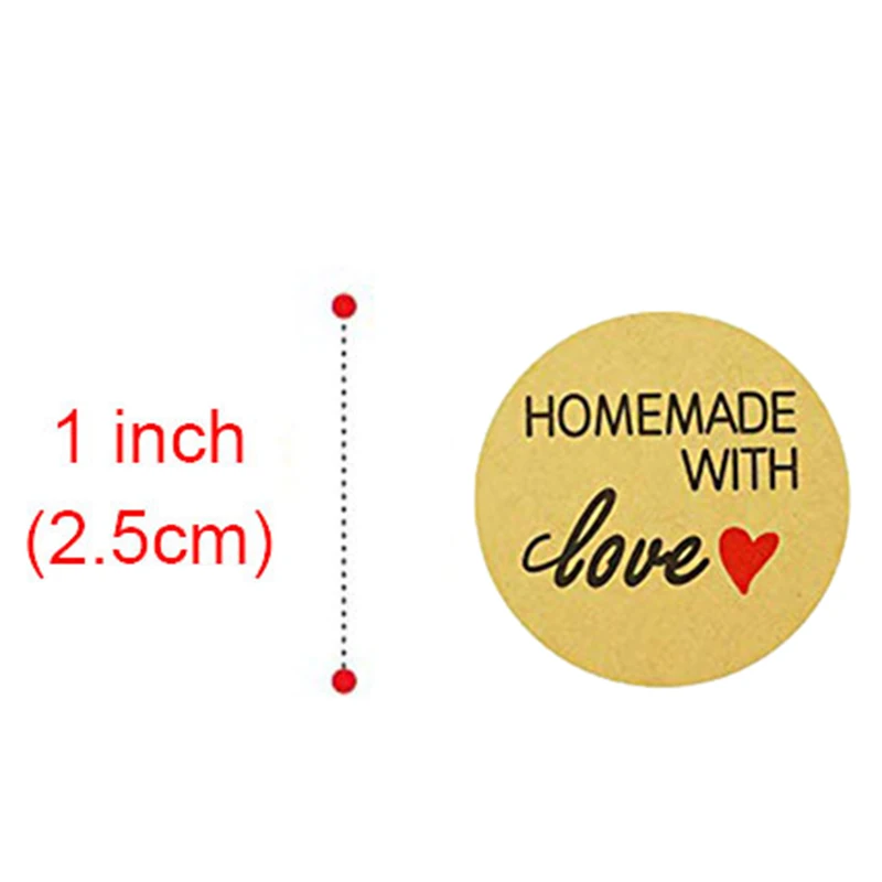 500 шт натуральный крафтовый домашний с любовными наклейками в рулоне с линия перфорации для личного и делового использования (Каждый мер 1 в