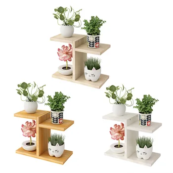 

4 Tier Wooden Flower Rack Plant Stand Multi Flower Stand Shelves Bonsai Display Shelf Yard Garden Patio Balcony Flower Stands