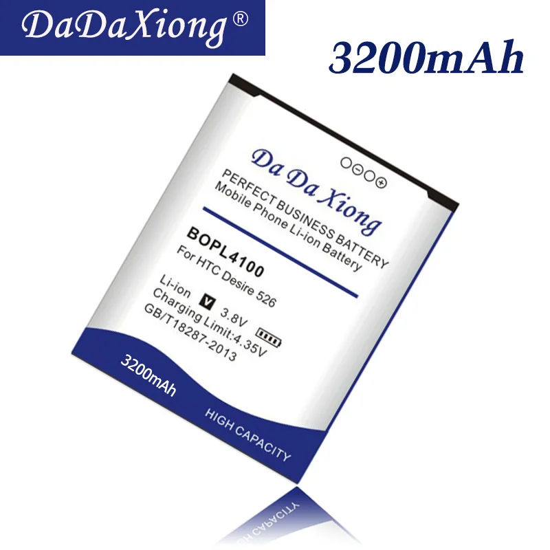 

Original Da Da Xiong 3200mAh BOPL4100 BOPM3100 Battery for HTC Desire 526 526G 526G+ Dual SIM D526h Cell Phone Battery