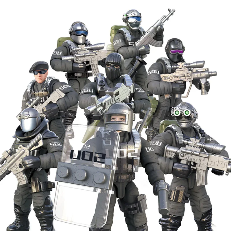 8 штук Военный серии игровые фигурки строительные блоки Альфа силы SWAT армейские