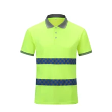 Летняя высокая видимость защитная Рабочая Рубашка дышащая рабочая одежда безопасная отражающая футболка рубашка со светоотражателями покроя поло