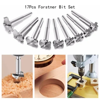 

Forstner 17pcs Drill Bits Hole Saw Shank Cutting Power Tool Equipment 15-40mm