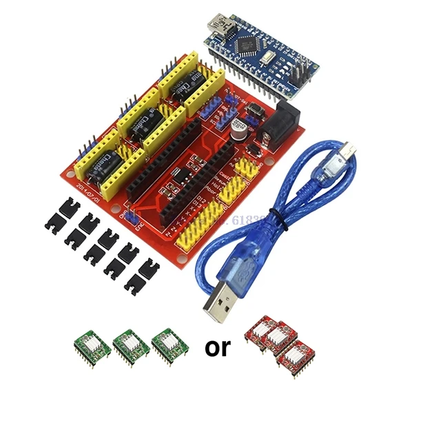 

A20-- CNC Shield V4 +3Pcs A4988 Driver+ Nano CH340 For Arduino CNC 3D Printer