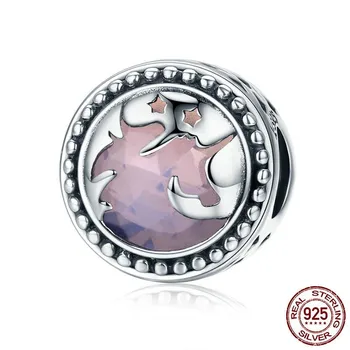 

Popular pure beads DIY beading bracelet accessories fancy pink unicorn hand jewelry beads for S925