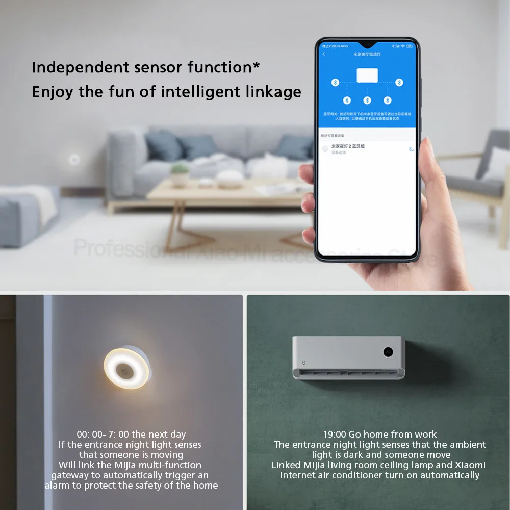Xiaomi Mijia светодиодный индукционный Ночной свет 2 версия Bluetooth 360 ° регулируемая