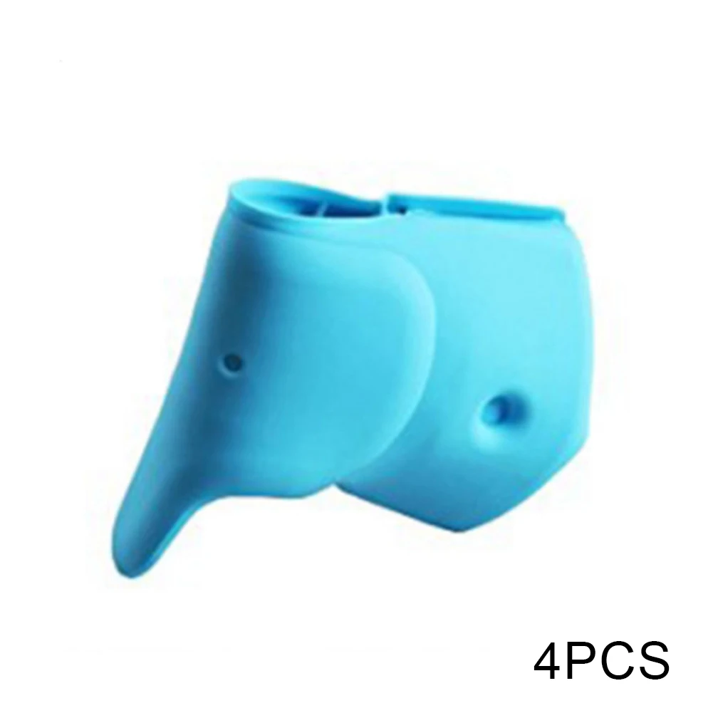 Blue 4 pcs Крышка крана для ванны для детей, слив ванны, чехлы для ванны, смеситель для ванной, протектор JS21 - Цвет: Blue 4 pcs