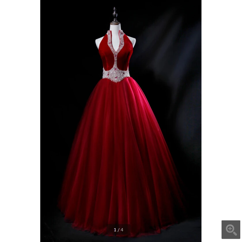 Vestido de festa, винное бархатное ТРАПЕЦИЕВИДНОЕ ПЛАТЬЕ С Лямкой Через Шею, платья для выпускного с жемчугом, v-образный вырез, длинный корсет, открытая спина, платья для выпускного вечера