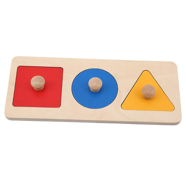 Wooden Geometric Shapes Sorting Math Montessori Puzzle Colorful Preschool Learning Educational Game Baby Toddler Toys 6
