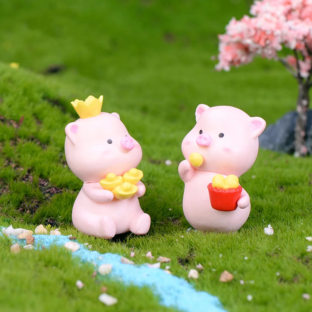 Милый дождевик 6 шт. модель свиньи фигурки животных миниатюрное рукоделие